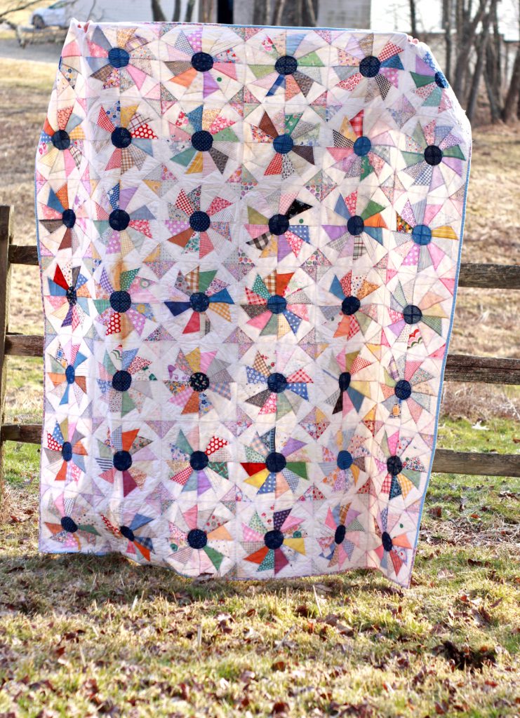 flour sack quilt top finished