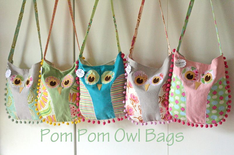 Gingercake pompom Owl Bags