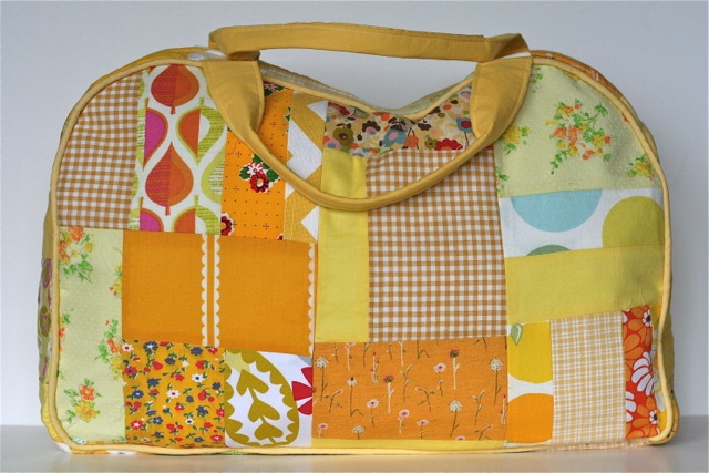 yellow kids duffle bag travel sewing pattern
