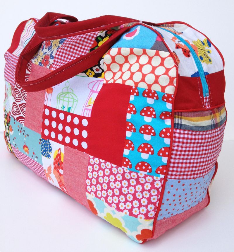 Gingercake Red Patchwork Duffle Side
