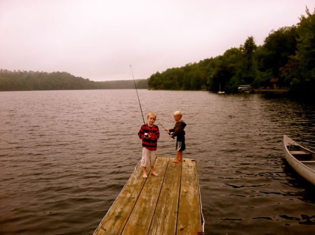 Cal & Eli on the dock