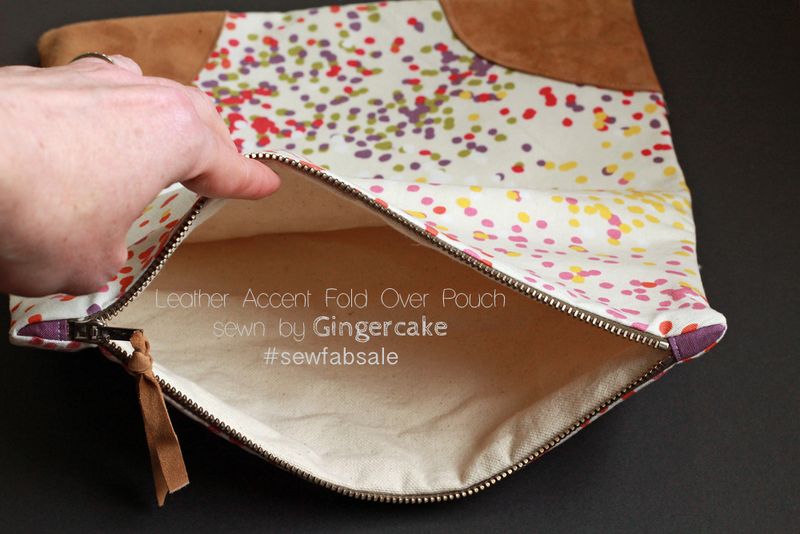 Leather accent fold over pouch 3