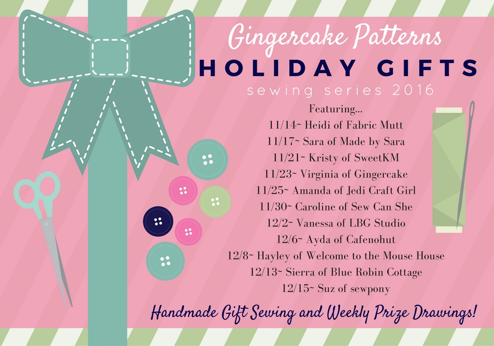 Week 4 (already!) Giveaway from the Gingercake Holiday Gifts Sewing Series